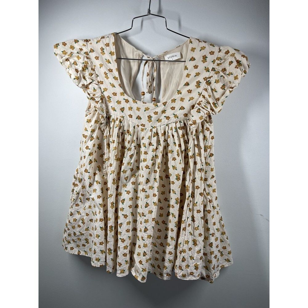 Storia Cream and Brown Floral Romper